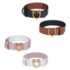   Equestro kifordítható bőr öv - rózsaszín-fehér, 120 cm