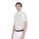 Férfi slim fit versenypóló négy gombbal