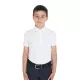 Fiú slim fit versenypóló négy gombbal