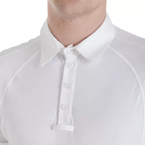Férfi slim fit versenypóló négy gombbal