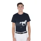 Equestro Férfi slim fit póló versenylóval