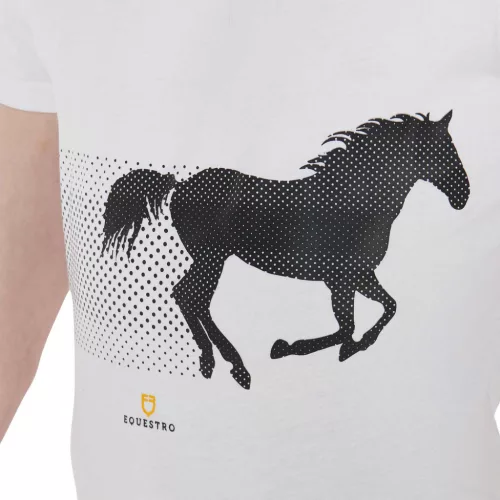 Equestro Férfi slim fit póló versenylóval