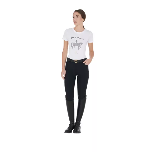 Equestro Női slim fit pólóruha díjlovas rhinestone-nal