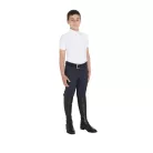 Fiú slim fit versenypóló négy gombbal