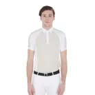 Férfi slim fit versenypóló négy gombbal