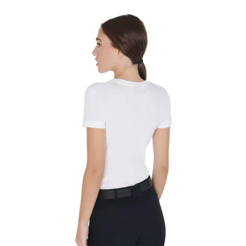 Equestro Női slim fit pólóruha díjlovagláshoz strasszal