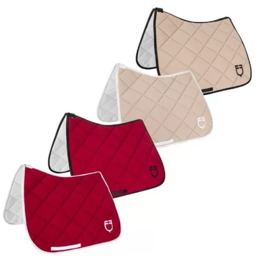 Equestro GP díjlovas nyeregalátét logóval - világoszöld-fekete, Póni