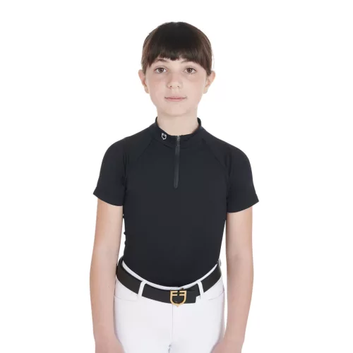 Equestro Gyerek slim fit edzőpóló, magas teljesítmény
