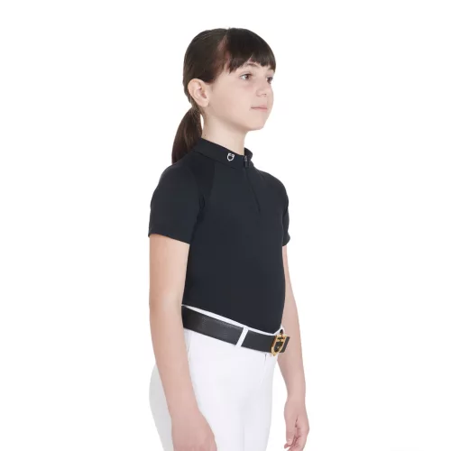 Equestro Gyerek slim fit edzőpóló, magas teljesítmény