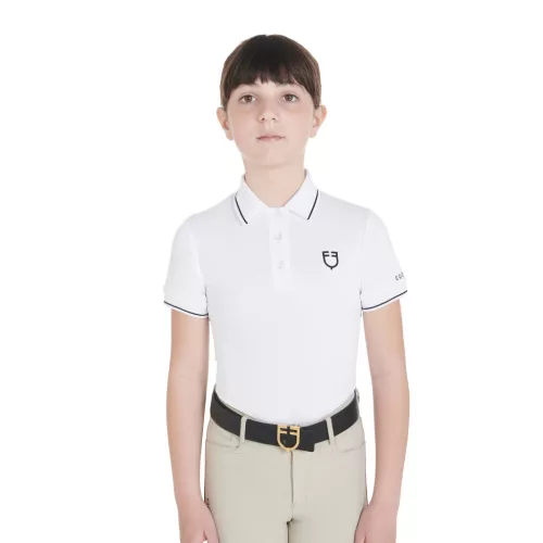 Equestro Gyerek slim fit polo póló antibakteriális technikai anyagból