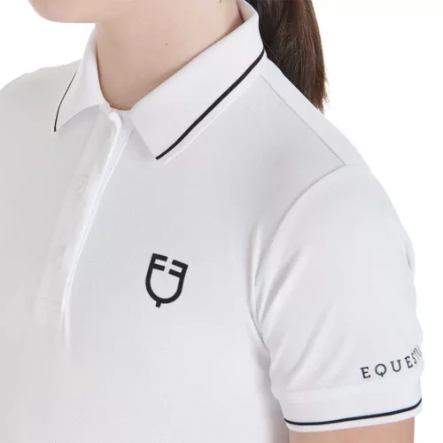 Equestro Gyerek slim fit polo póló antibakteriális technikai anyagból
