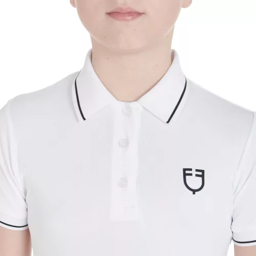 Equestro Gyerekeknek szánt slim fit polo póló antibakteriális technikai anyagból