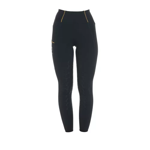 Equestro Slim Fit női teliszilikonos lovaglóleggings - fekete, L