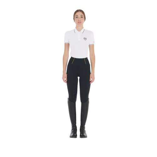 Equestro Slim Fit női teliszilikonos lovaglóleggings - fekete, L