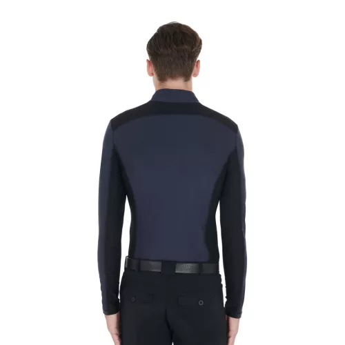 Equestro Férfi slim fit hosszú ujjú edző póló