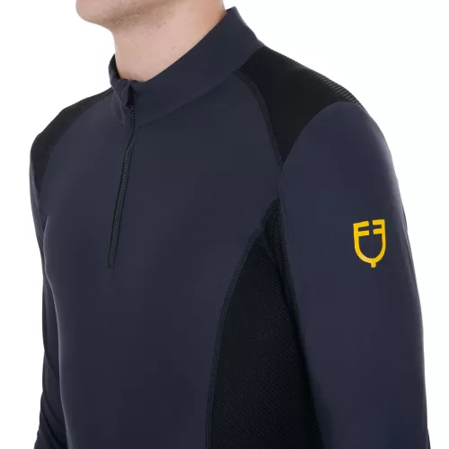 Equestro Férfi slim fit hosszú ujjú edző póló