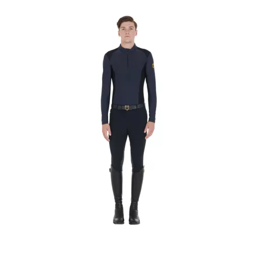 Equestro Férfi slim fit hosszú ujjú edző póló