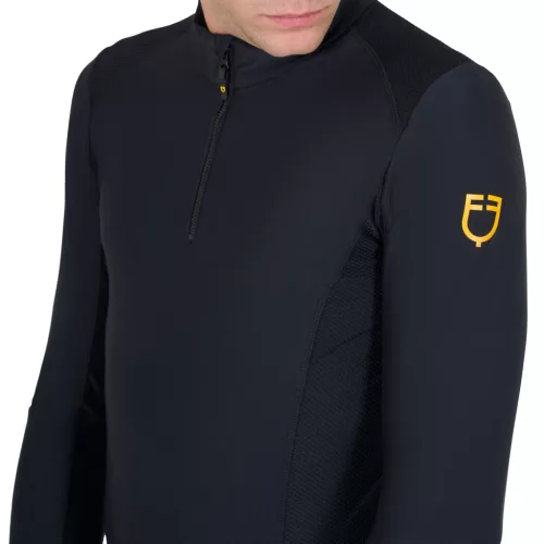 Equestro Férfi slim fit hosszú ujjú edző póló