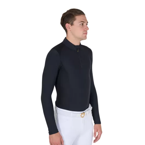 Equestro Férfi slim fit hosszú ujjú edző póló
