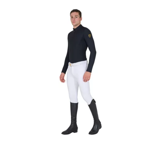 Equestro Férfi slim fit hosszú ujjú edző póló