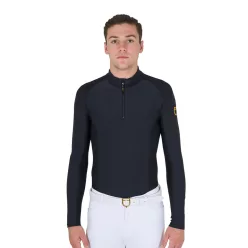 Equestro Férfi slim fit hosszúujjú edzőpóló