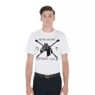 Equestro Férfi slim fit póló lovas mintával