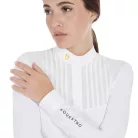 Női slim fit pólógalléros ing ráncolt pamuttal