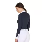 Női slim fit póló ing pliszírozott pamuttal