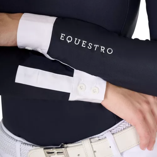 Női slim fit póló ing pliszírozott pamuttal