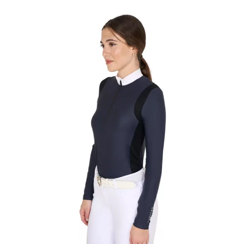 Női slim fit póló technikai anyagból