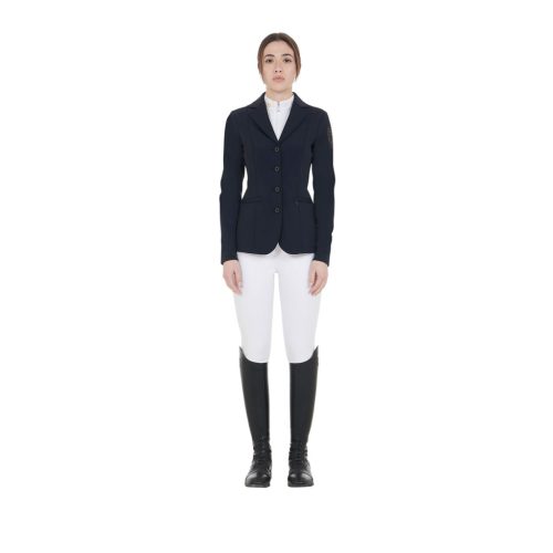 Női versenykabát kontrasztos hímzett logóval