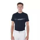 Equestro Férfi slim fit póló kontrasztos nyomattal