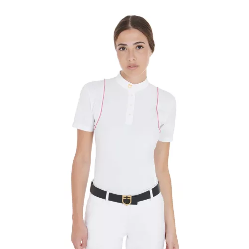 Női slim fit verseny póló gombokkal