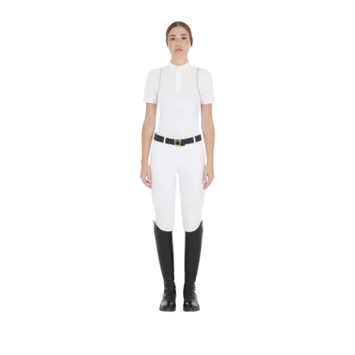 Női slim fit verseny póló gombokkal