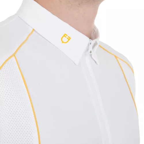 Férfi slim fit versenypóló technikai anyagból