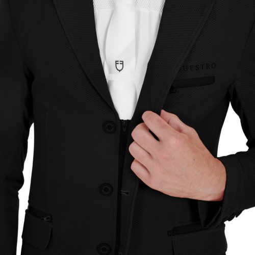 Férfi verseny dzseki három gombbal, perforált anyagból