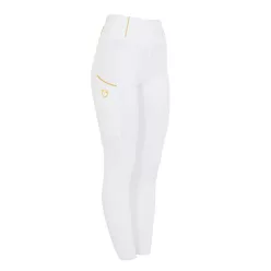   Equestro Slim Fit női teliszilikonos lovaglóleggings - fehér, L