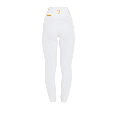 Equestro Slim Fit női teliszilikonos lovaglóleggings - fehér, L