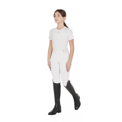 Lányok karcsú, tapadó leggings logo-val