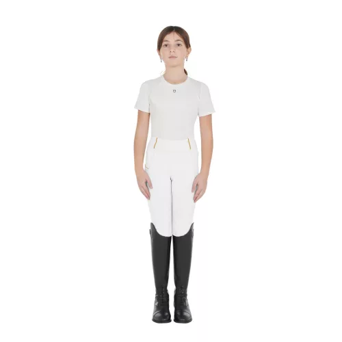 Lányok karcsú, tapadó leggings logo-val