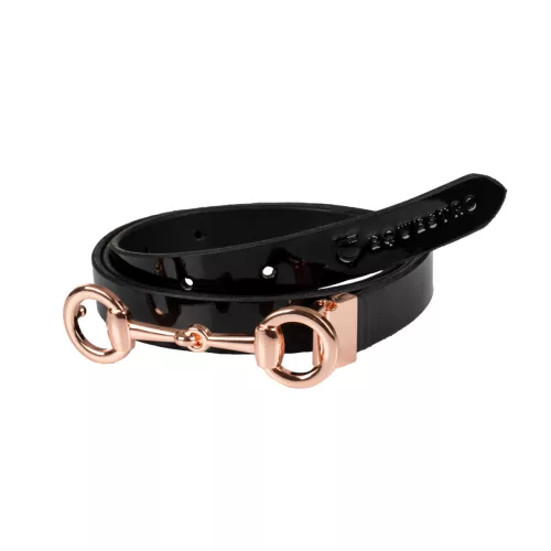 Női fényes öv, snaffle bit csattal
