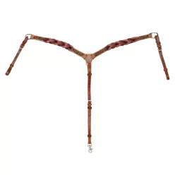 Bőr mellkasi pánt fonott díszekkel