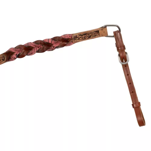 Bőr mellkasi pánt fonott díszekkel