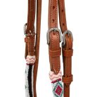 Gyöngyös bosal fejvédő pamut mecate kantárral