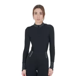 Equestro Női technikai edzőpóló strasszokkal