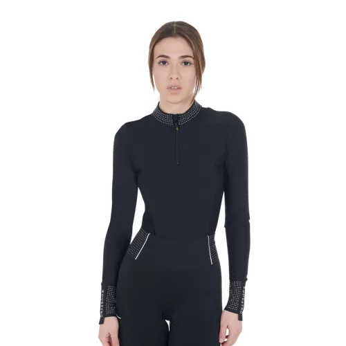 Equestro Női technikai edzőpóló strasszokkal