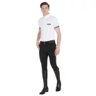 Férfi slim fit markolatú lovaglónadrág logóval