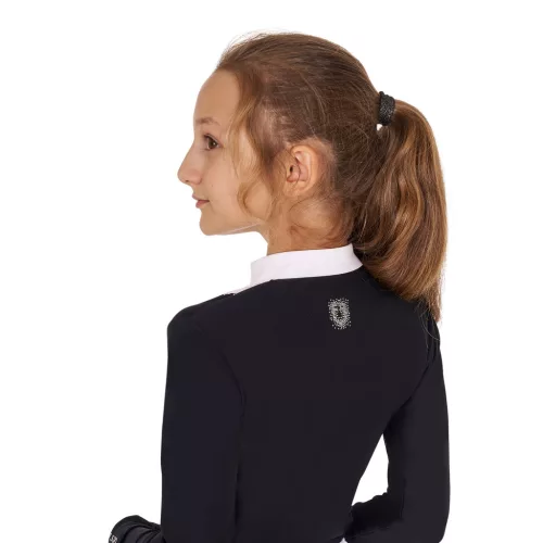Lányok slim fit versenypóló strasszokkal
