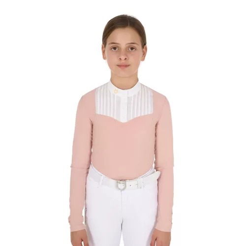 Lányok slim fit versenypóló strasszokkal