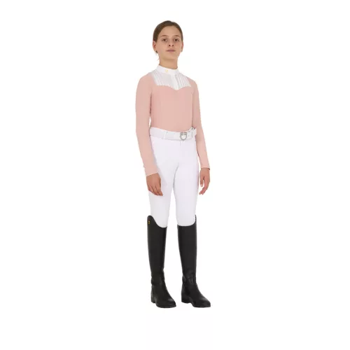 Lányok slim fit versenypóló strasszokkal